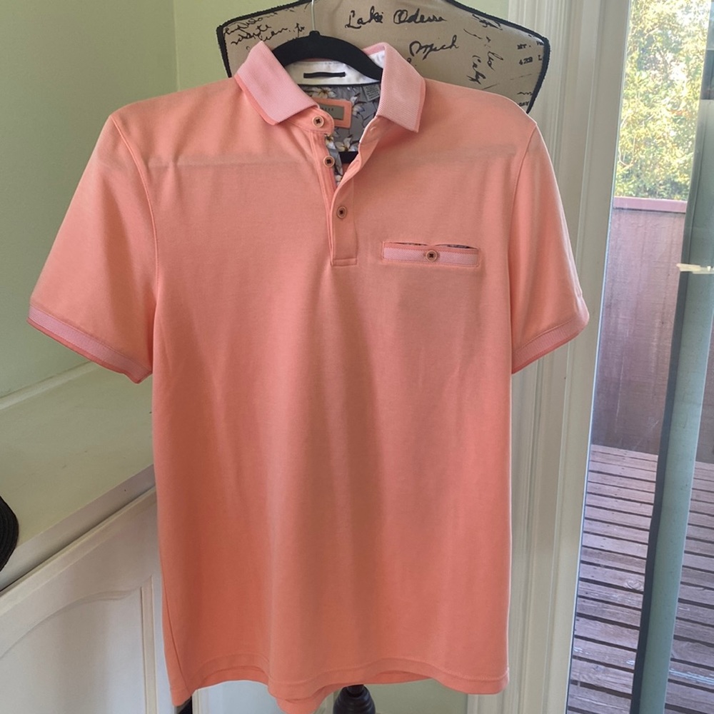 Ted Baker Polo Shirt-Coral Color